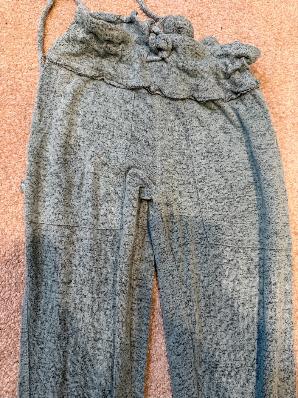 Soft Ribbed Lounge Cozy Slim Jogger Leggings - Teal Green - Size XS - Picture 3 of 6